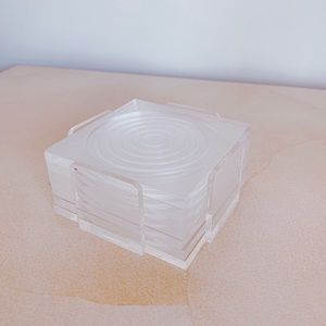 SOLD- Lucite Coaster Set